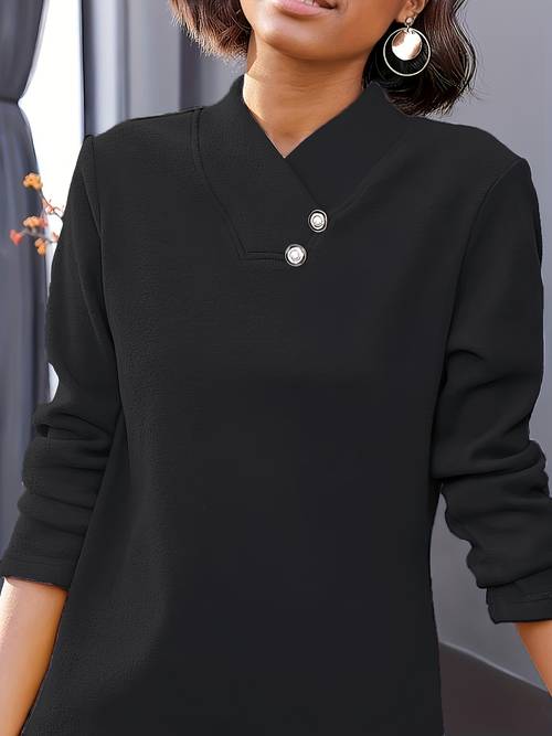 middle aged mom outfit casual thickened german velvet top womens autumn and winter base layer shirt loose fashionable stylish good looking