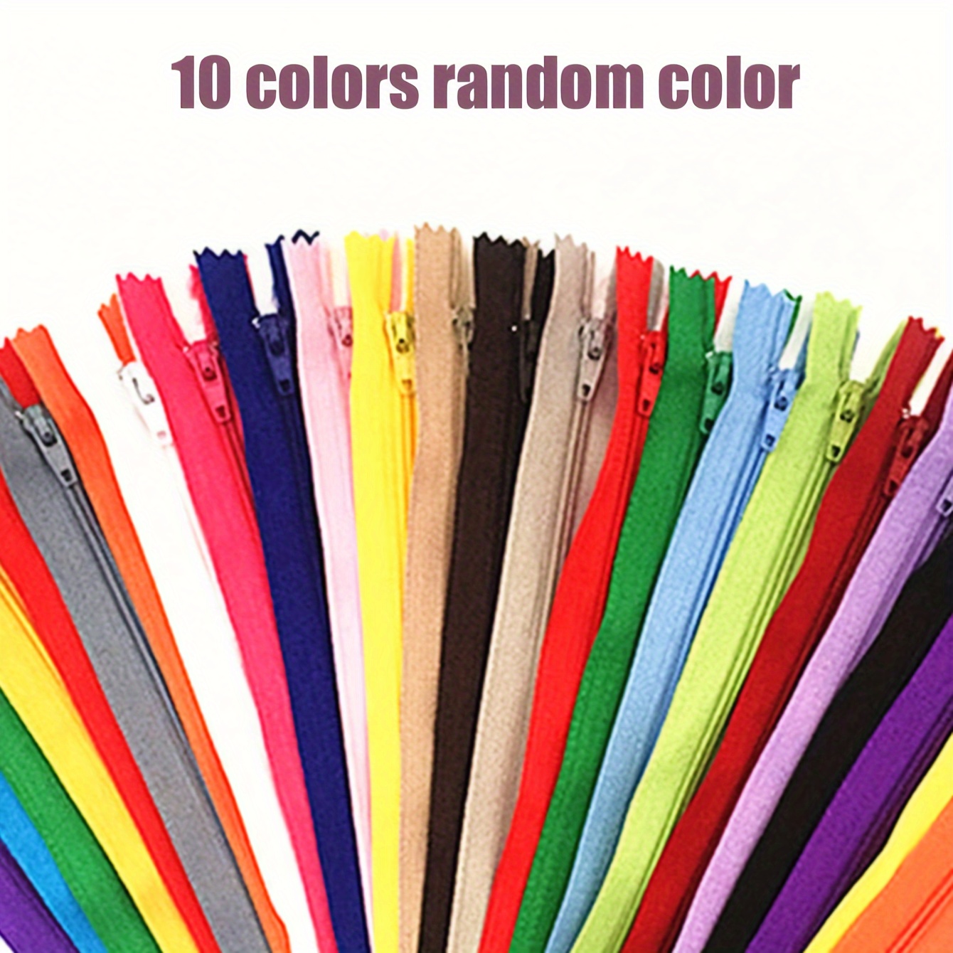 

10- Zippers - Assorted For Tailoring, , Sewing Garments & Accessories