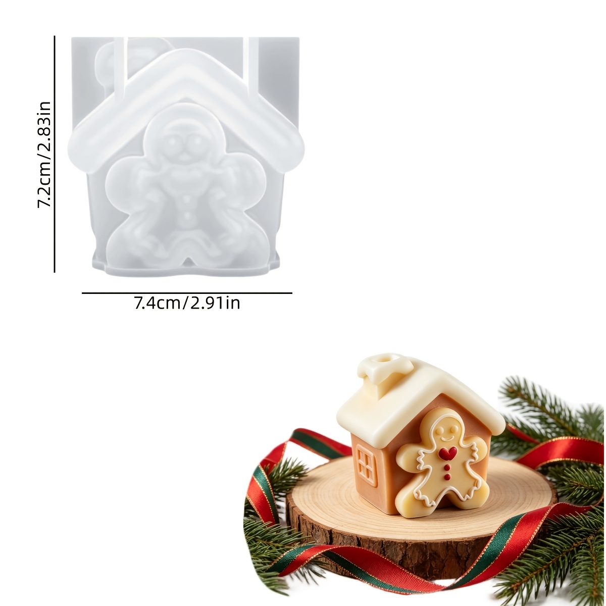TEMU Resin Silicone Mold 3d House Mold Christmas Mini Hut Candle Molds For Diy Handmade Clay Plaster Pattern Building Table Ornament Molds Christmas