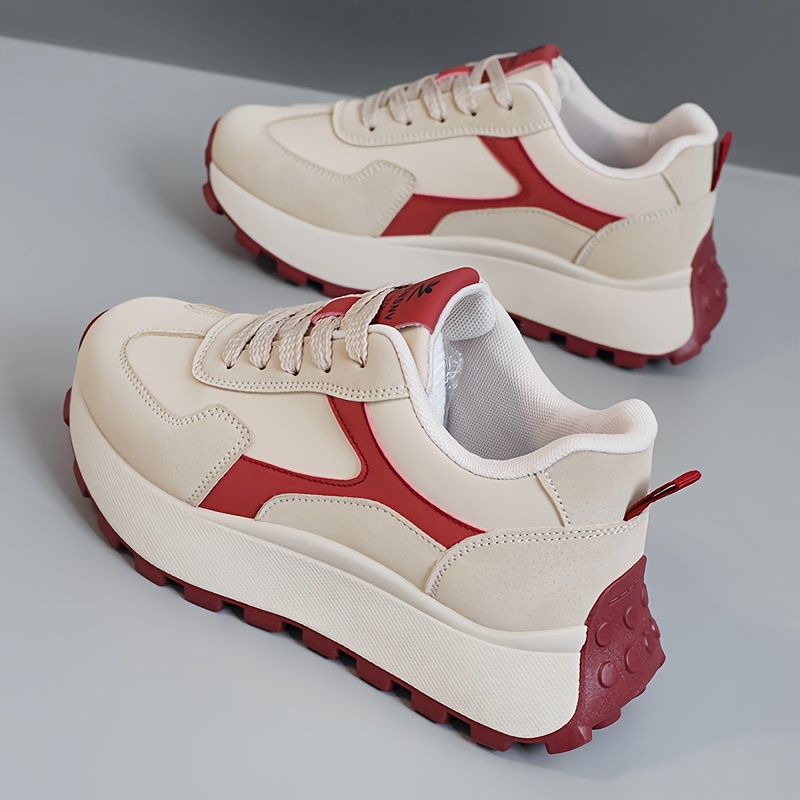 baskets dextérieur pour femme 2025 printemps/été, chaussures polyvalentes décontractées respirantes à semelle épaisse et à   surélever pour la randonnée, le skateboard, chaussures pour femme Détails du produit 8
