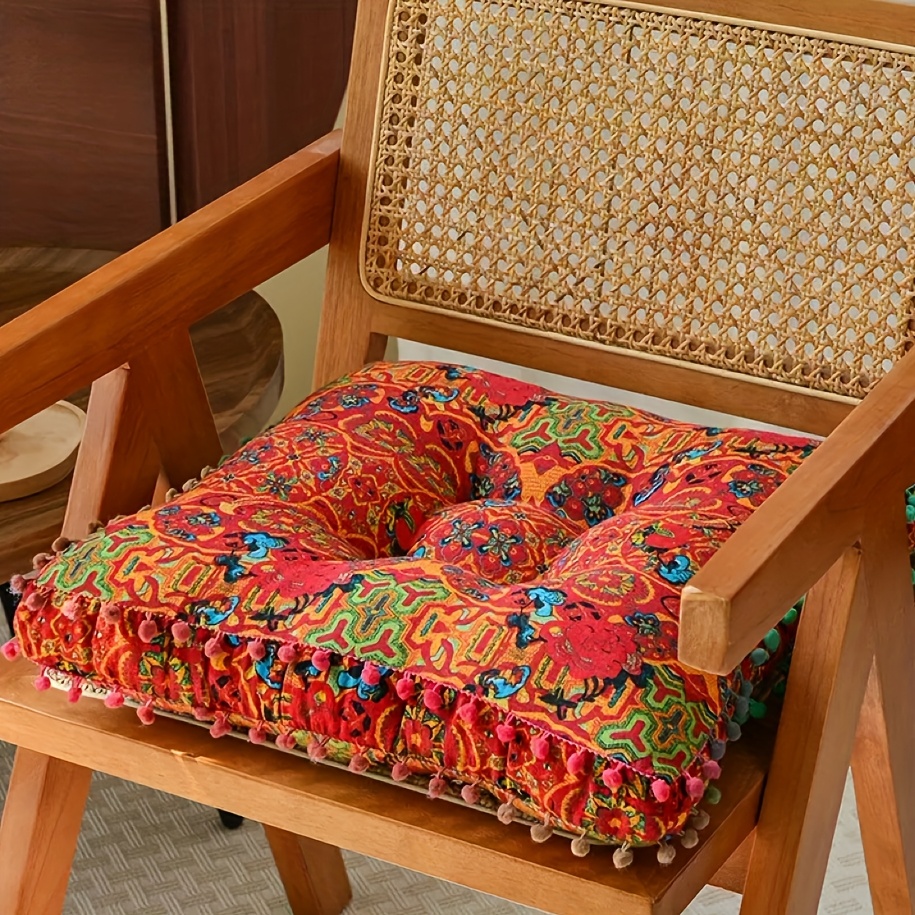 TEMU [ Optional] Comfortable Thickened Bohemian Style, Moroccan Cushion, Pillow, Meditation Mat - , Ultra-comfortable, Thick And Beautiful, Making