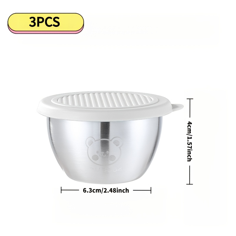 TEMU Ensemble de 3/5/8 pièces - Gobelets à sauce en acier inoxydable 304 | Récipients à sauce étanches (ketchup, vinaigrette et plats secondaires) |