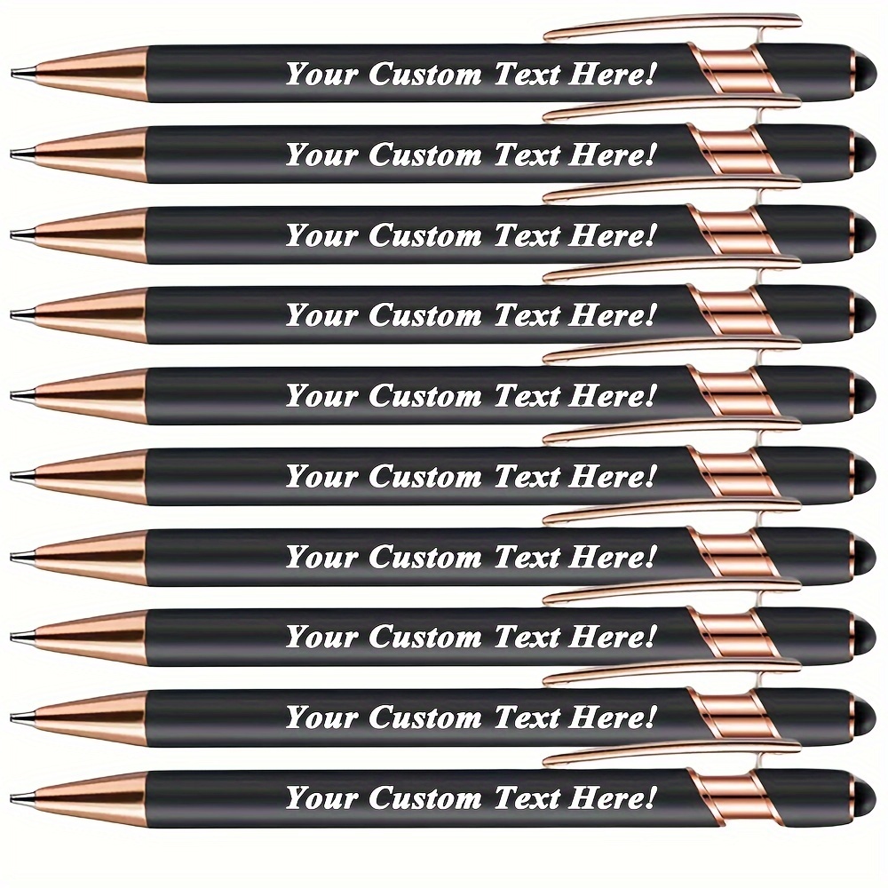 

10pcs Luxurious Ballpoint Pen With Personalized Soft Touch, Exquisite Customized Pen, Perfect Gifts For Anniversaries, Mother's Day, Birthdays, Or Any Other Special Occasion, Black Ink