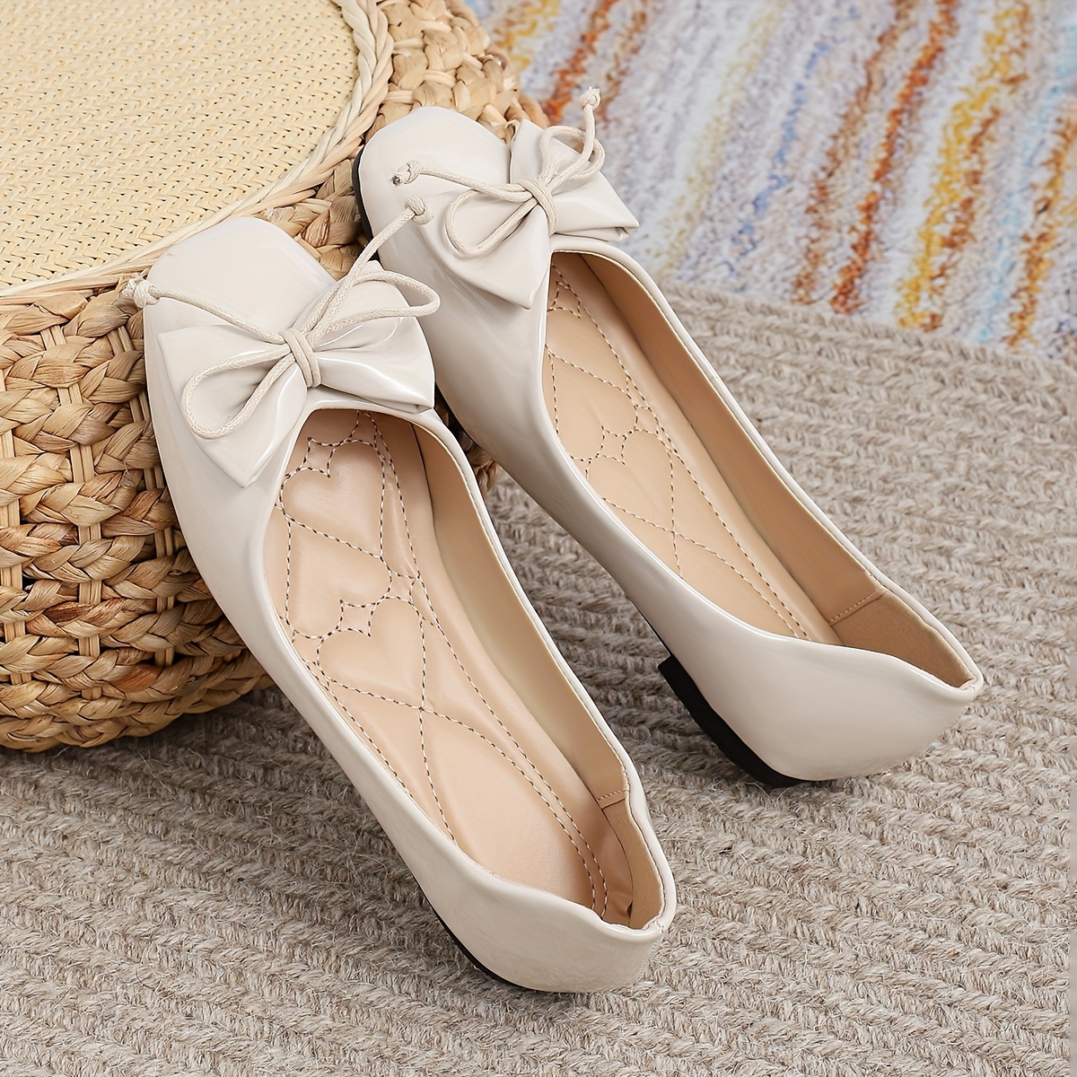 Fashion Women'S Flats Square Toe Shallow * Detail Women'S Dress Shoes  Lightweight Comfortable Slip-On Women Shoes
