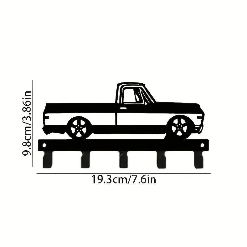 TEMU 1pc Porte-clés Vintage Truck - Organisateur de clés en fonte lourde avec design de porte de garage. Idéal pour , , de bain ou . Facile à