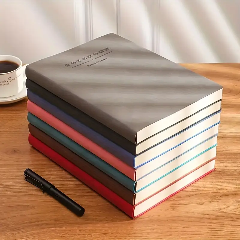extra thick a5 soft leather notebook with bookmark vintage grid pages durable cover for business meetings and academic use professional writing grid diary flexible notebook notebook for work details 5