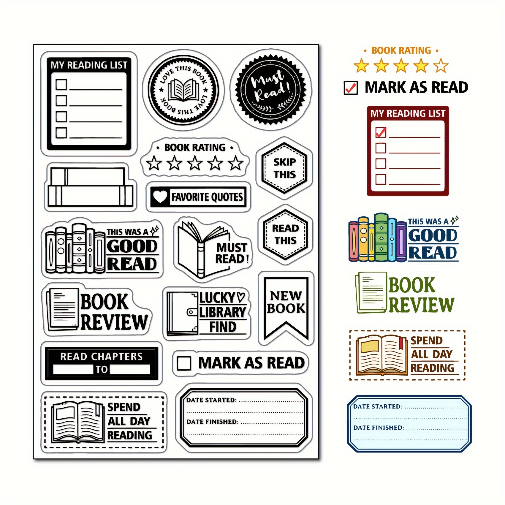 Image of Reading Tags Clear Stamps For Card Making Or Journals Books Rubber Stamps For Scrapbooking Gift Tags Paper Crafting Decoration