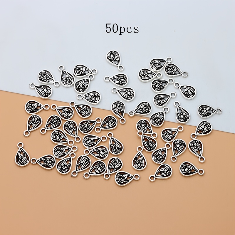 50pcs Ancient Silvery Pendant Charms Alloy Pendant Pendants Charms For Making Ideal For Bracelets And Necklaces Earrings Crafting Accessories