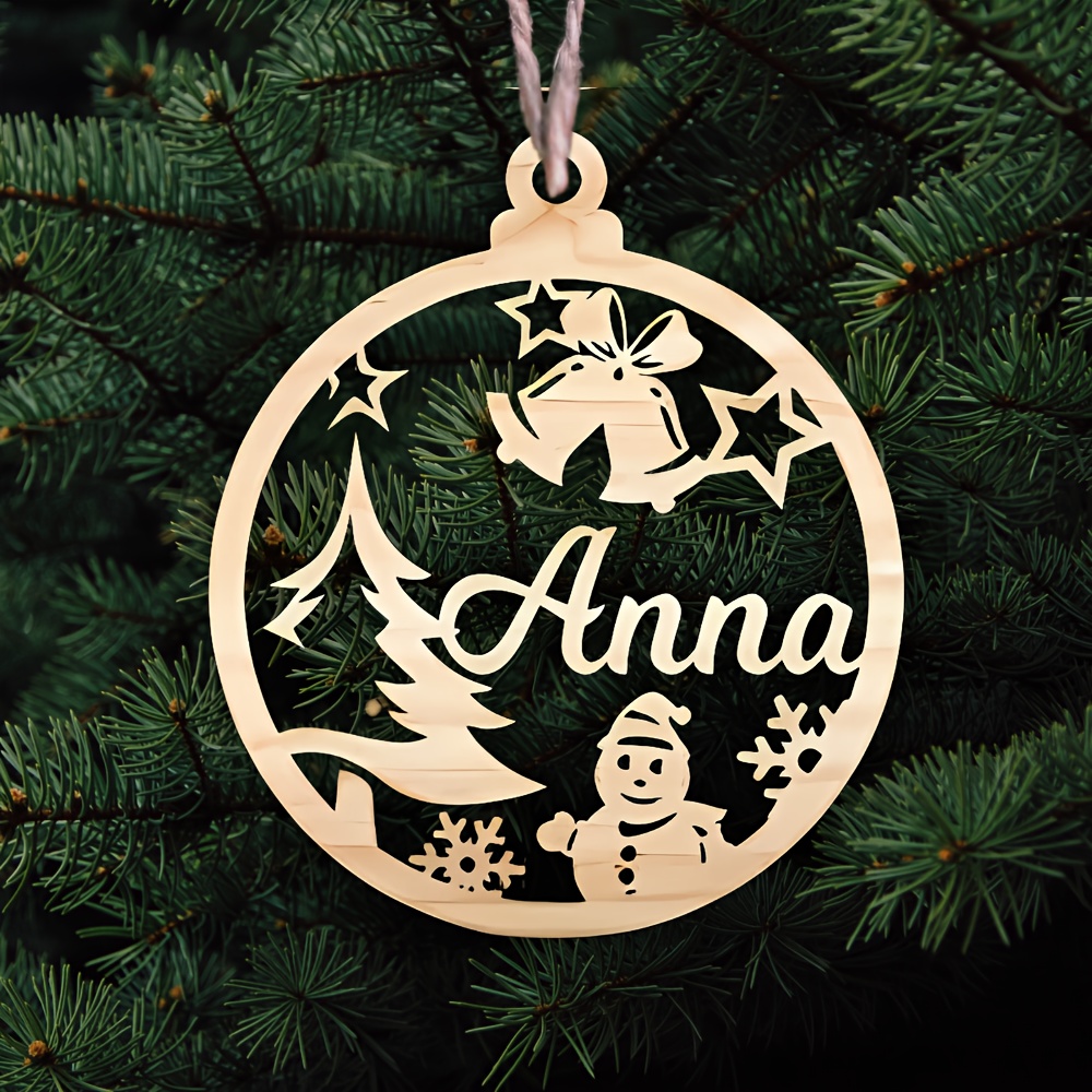 TEMU Adornos Navideños de Madera Personalizados con Láser/Etiquetas de Regalo Personalizadas con /Decoraciones Navideñas de Madera