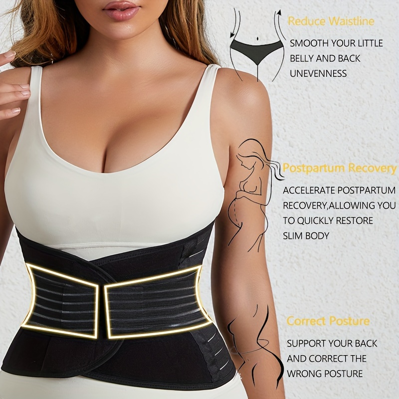 Women's Latex Hourglass Waist Cincher Corset Trimmer Belt - Adjustable  Tight Compression Double-Layer Band Belly Control Body Shaper
