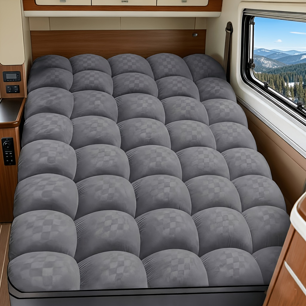 Image of Rv Mattress Pad 800gsm Ultra Thick Pillow Top, Bed Topper With Quilted Cushion Filling, Travel Upgrade