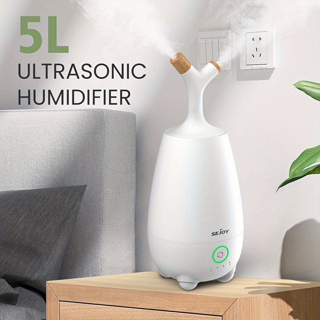 

Humidifiers For Bedroom, Humidifiers For Large Room , 5l Ultrasonic Air Humidifier Quiet For Plants With Remote Control, Essential Oil Diffuser, Moisture, , White