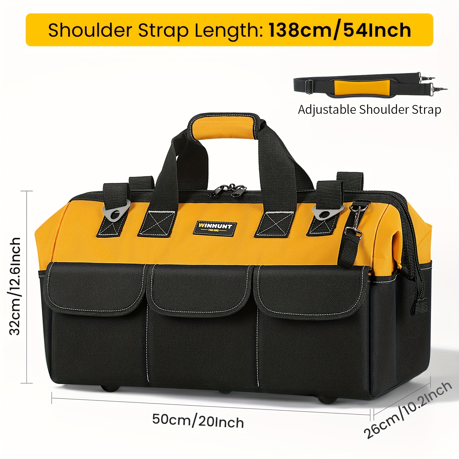 Tool Carrier, Tool Storage Bag Featuring 14 Compartments, Shoulder Strap, Comfortable Grip And Sturdy Zipper | Tool Bags For Men, Father's Day Gift ()