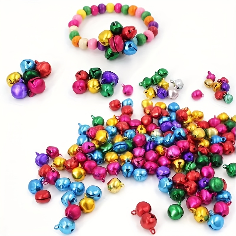 

200pcs Aluminum Bell Beads, 6mm Loose Beads For Diy Bracelets, Pendants, Handmade Crafts, Christmas Home Decor Accessories