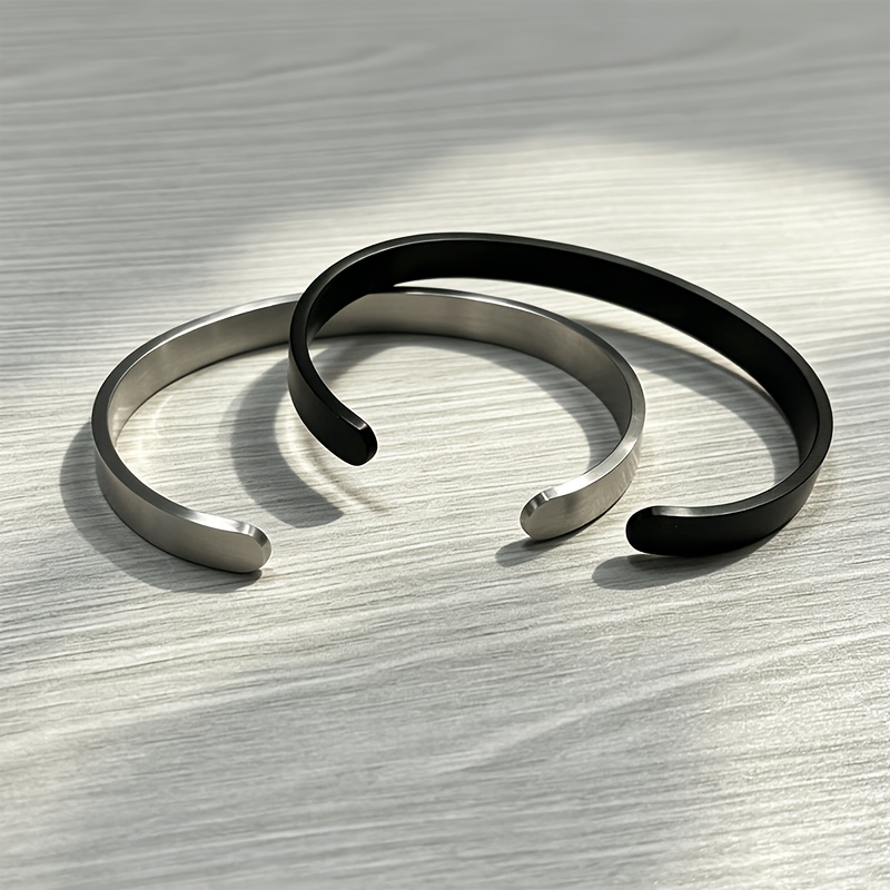 Unisex Adjustable Stainless Steel Open Bracelet, Versatile