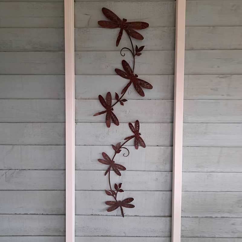 

Rustic Metal Dragonfly Wall Art - Weather-resistant, Handcrafted Decor For Garden & Yard, Perfect Gift For