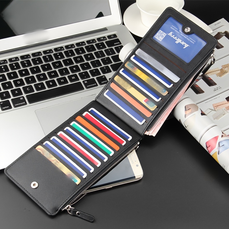 

1pc Men's Pu Leather Card Holder, Men's Multi-card Slots Credit Card Holder Simple Wallet