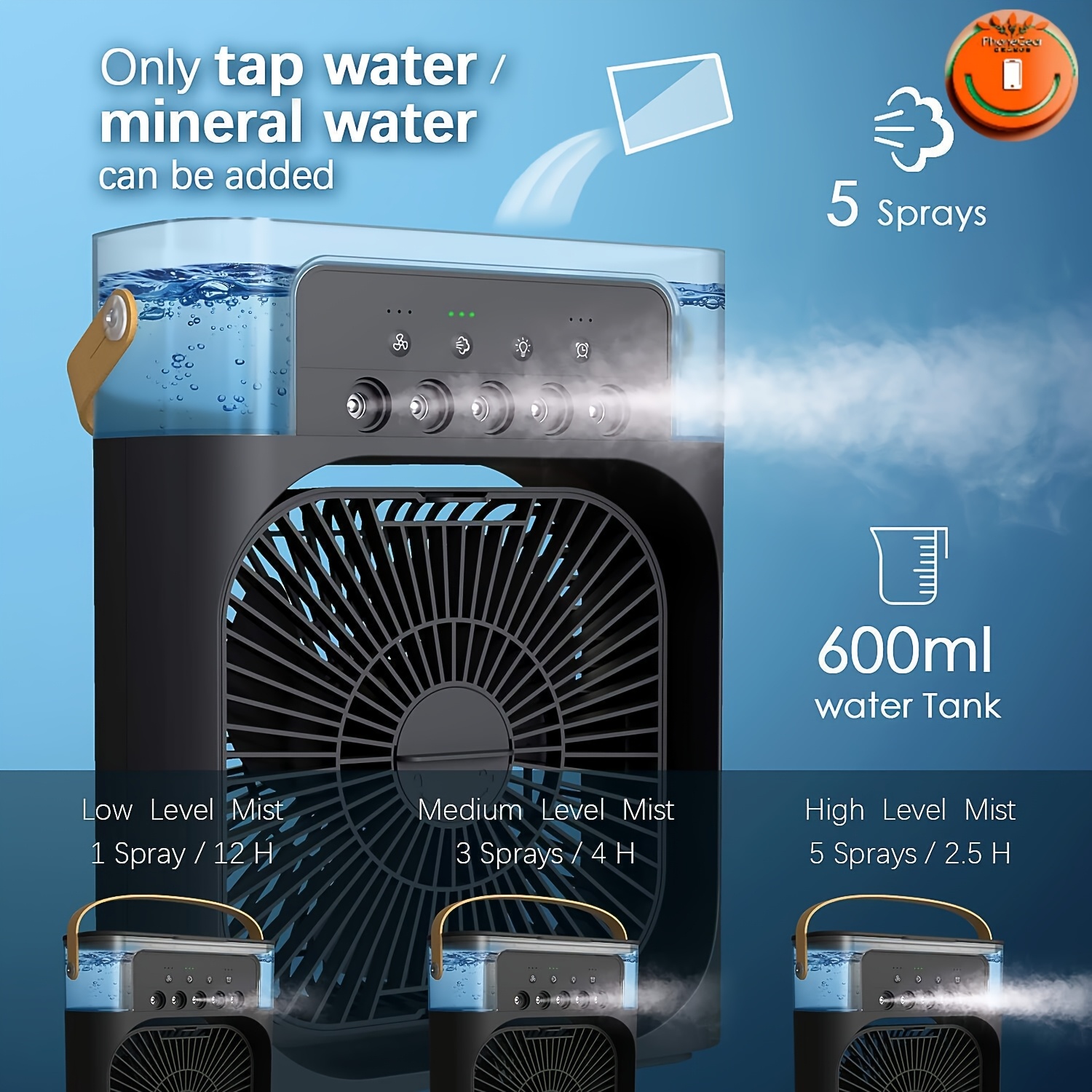 multifunctional high   wind cooling fan size 16 2cm x 7 7cm   2cm this fan is   home office outdoor use and more with its powerful airflow and   it offers multiple wind speed settings to   choose   size according to your needs providing a cooling experience portable design with carrying handle for   details 1