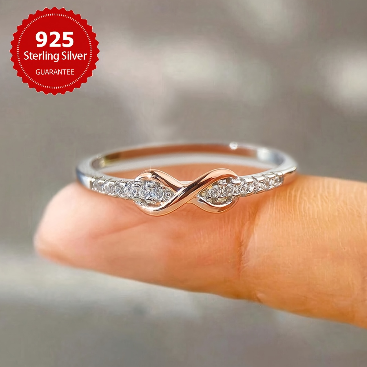 Bague En Argent 925 Sterling - Bijou D'occasion - Style Simple Et élégant