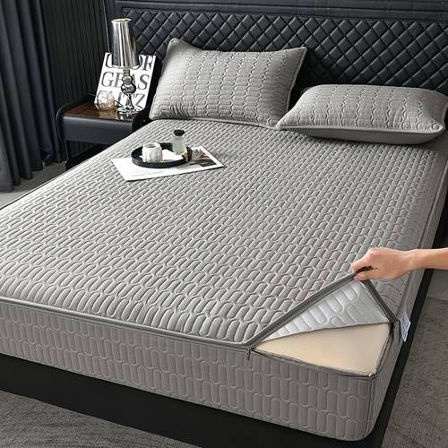 imagen del artículo disponible en , esta sábana ajustada de , elegante, con completa y , es ideal para y proteger el colchón. con cremallera para extracción, lavable a máquina