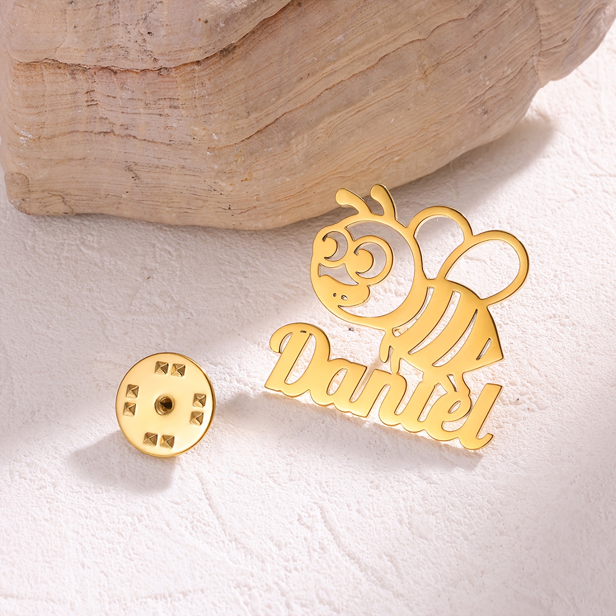 Image of Stainless Steel Personalized Custom Cute Name Fashion Brooch, Exquisite, Elegant And Cute Cartoon, Customized Birthday Gift For Ladies, , Versatile Brooch For Daily Parties, Gatherings And Dinners