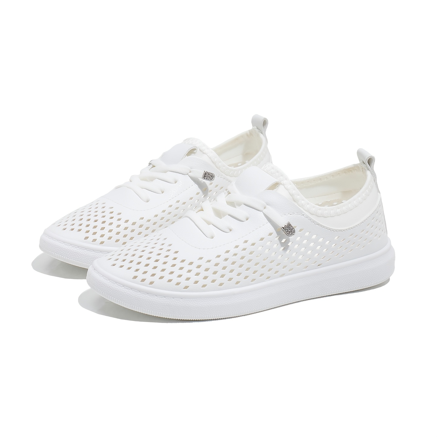 TEMU Summer Hollow Breathable Lightweight Slip-on Casual Sports Shoes, Women Shoes, Sneakers