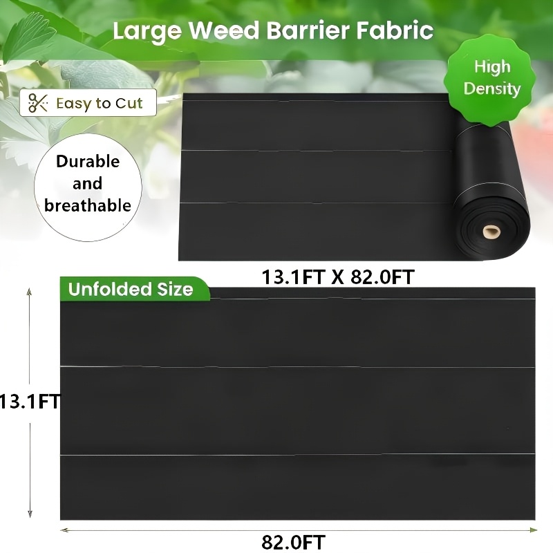 TEMU Toile de lutte anti- robuste 120G/M², conçue pour prévenir efficacement dans . Parfaite pour une utilisation dans les parterres de plantes, les