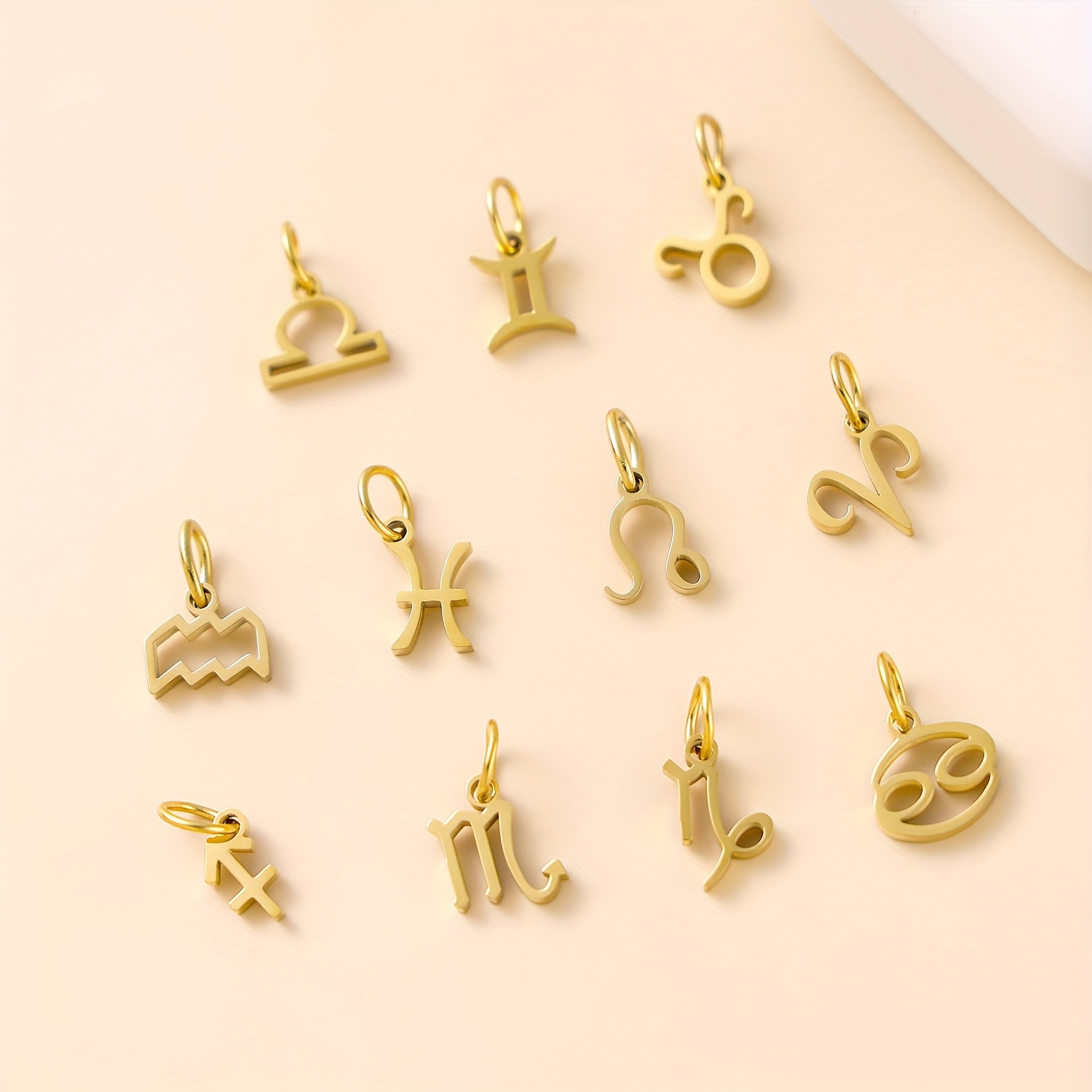 12pcs Stainless Steel Constellation Pendant Necklace Set