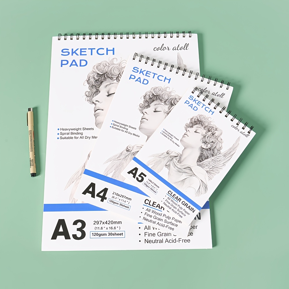 A4 Thick Sketchbook for Beginner Art Students, 30 Sheets