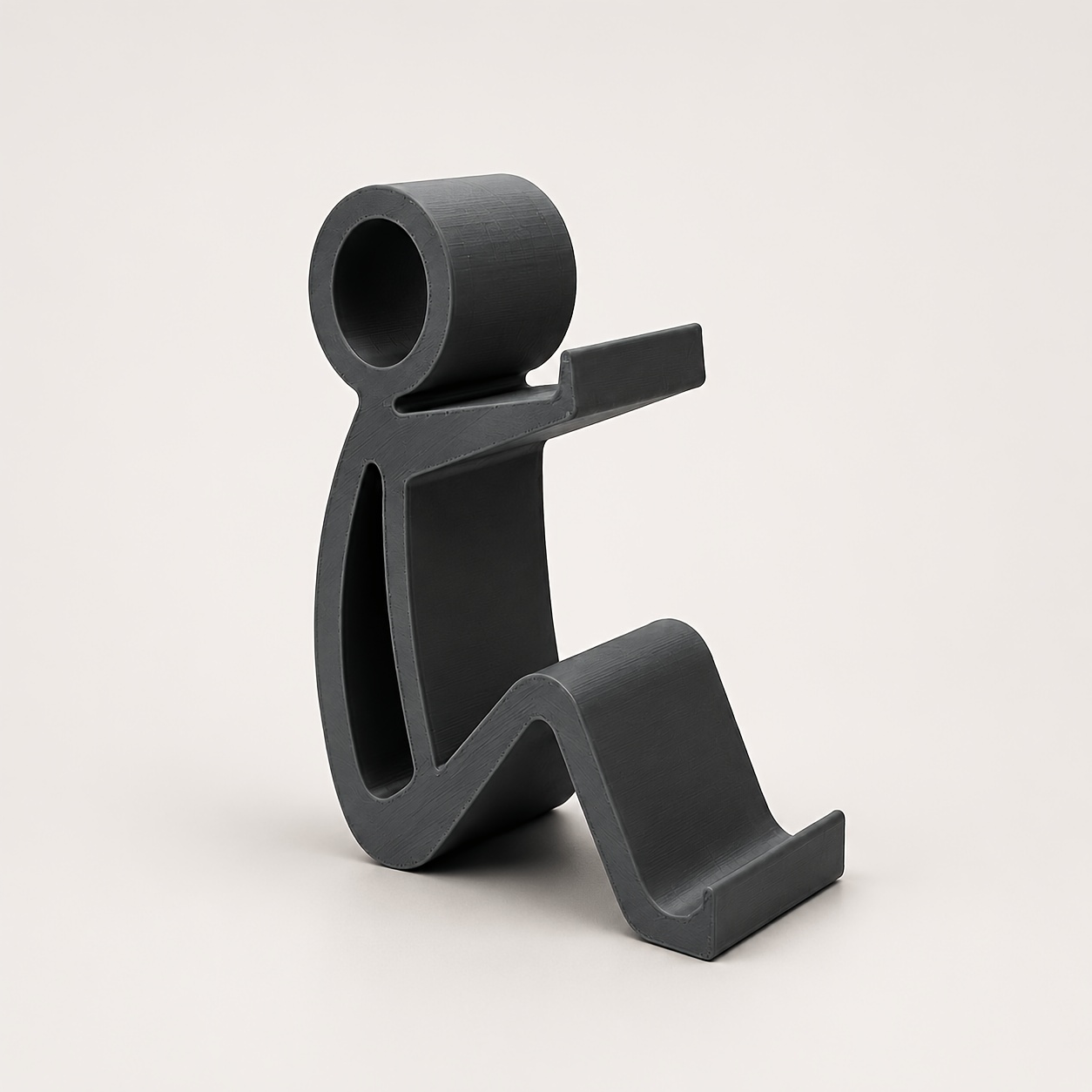 TEMU Supporto per telefono a forma di persona seduta, supporto da scrivania per cellulare stampato in 3D, supporto a forma di figura seduta per