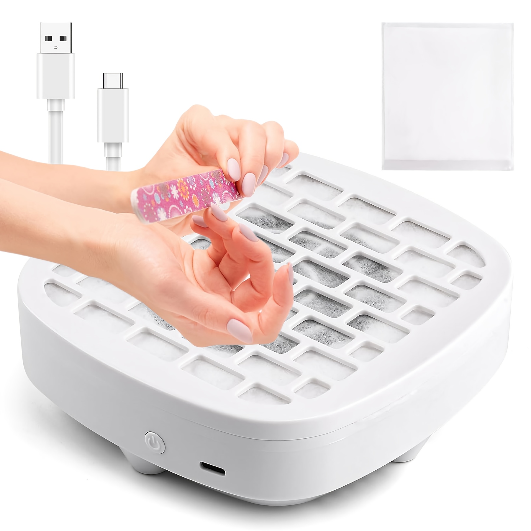 Coletor de Poeira para Unhas, Ventilador de Vácuo Compacto para Iniciantes, Máquina de Sucção de Poeira Potente para Manicure e Pedicure, Ferramenta para Polimento de Unhas Acrílicas