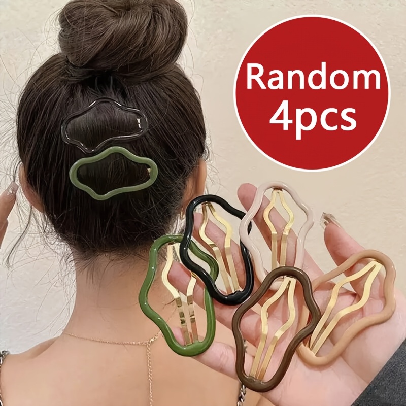 TEMU Fermagli per capelli a forma di nuvola, set casuale da 4 pezzi, per laterale, fronte e parte posteriore della testa, clip per capelli ribelli