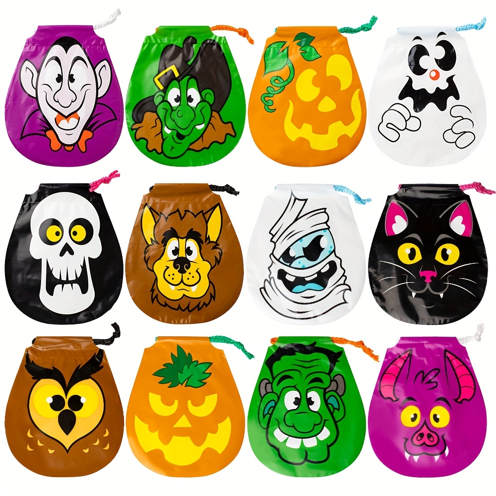 Gift For Her/him Syncfun 72pcs For Halloween Drawstring Goody Bags For Halloween Bags, Goodie Candy Gift Bags Bulk For Kids For Halloween Treat Bags, For Halloween Party Favors Supplies