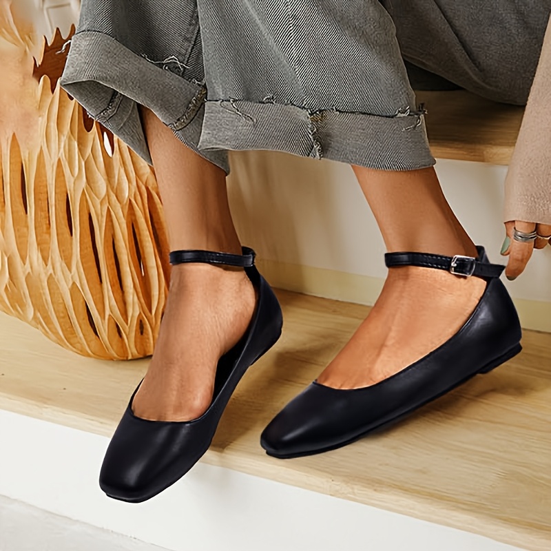 Ankle Strap Wear Flats To A Wedding Women's Black Ankle Strap