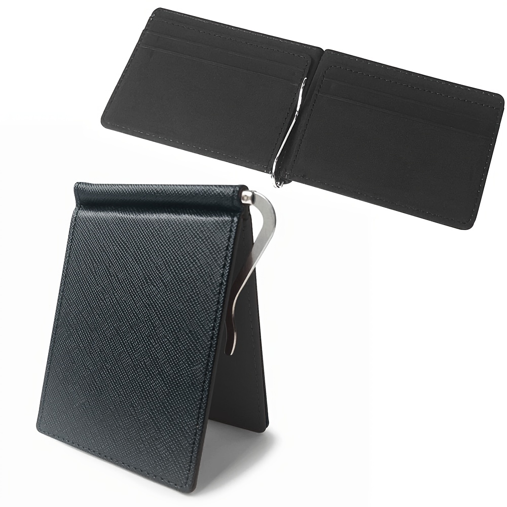 Slim Wallet With Money Clip, Multi Card Checkbook Cover Wallet Minimalist Credit Card Holder