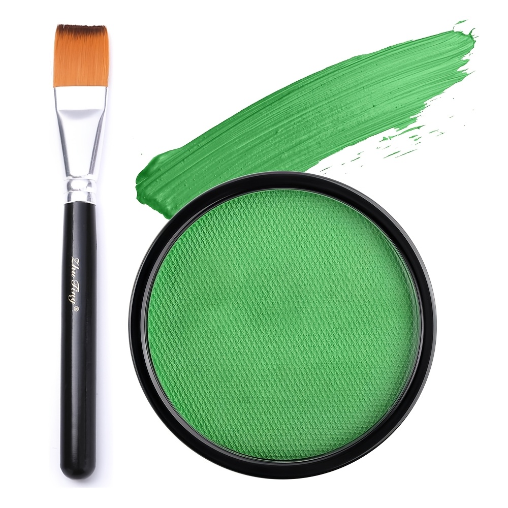 Image of 6 Colors Water Activated Face And Body Paint With 1 Brush, Non-toxic And Soluble Monochrome Face Paint For Stage, Screen, Cosplay, And Halloween Makeup
