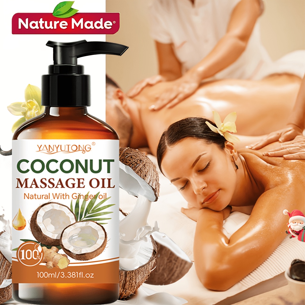 [natural]100ml Coconut Oil-nourishing & Hydrating Formula Body Oil With Coconut, Suitable For Types, Couples & Massage Use, Gentle & Non-irritating, Must-have Skincare Essential | | Ideal Holiday Gift