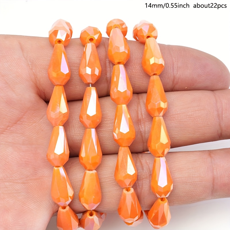TEMU Set di 22 eleganti perline decorative in vetro con superficie in ceramica a forma di , con perline sciolte in vetro colorate e uniche, per