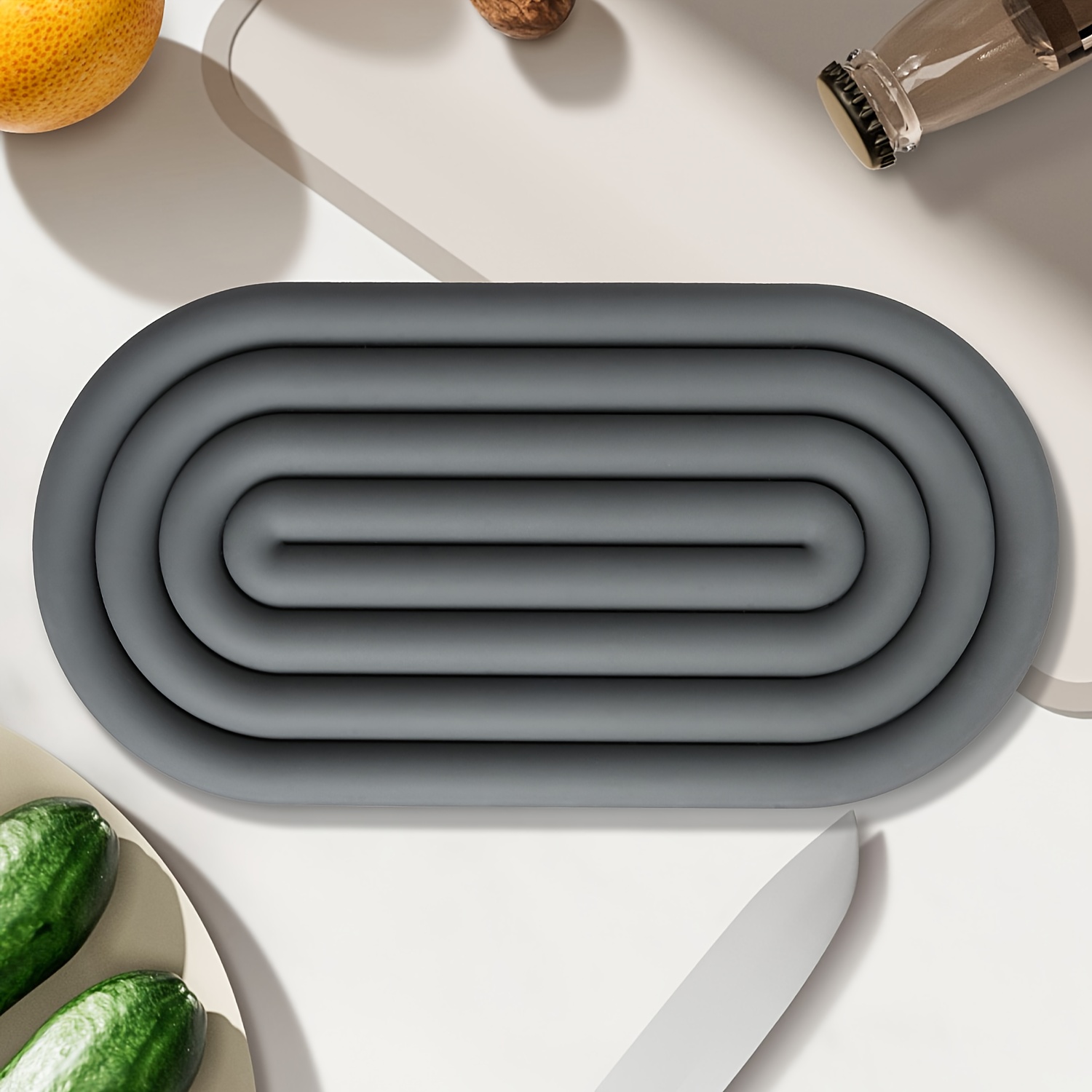 Image of Anjinwiper Silicone Heat-resistant Non-slip Pot Holder & Trivet Mat - Round Kitchen Coaster Pad Suitable For Hot Pans, Pots, Plates, Dishes - Durable, Machine Washable, Countertop