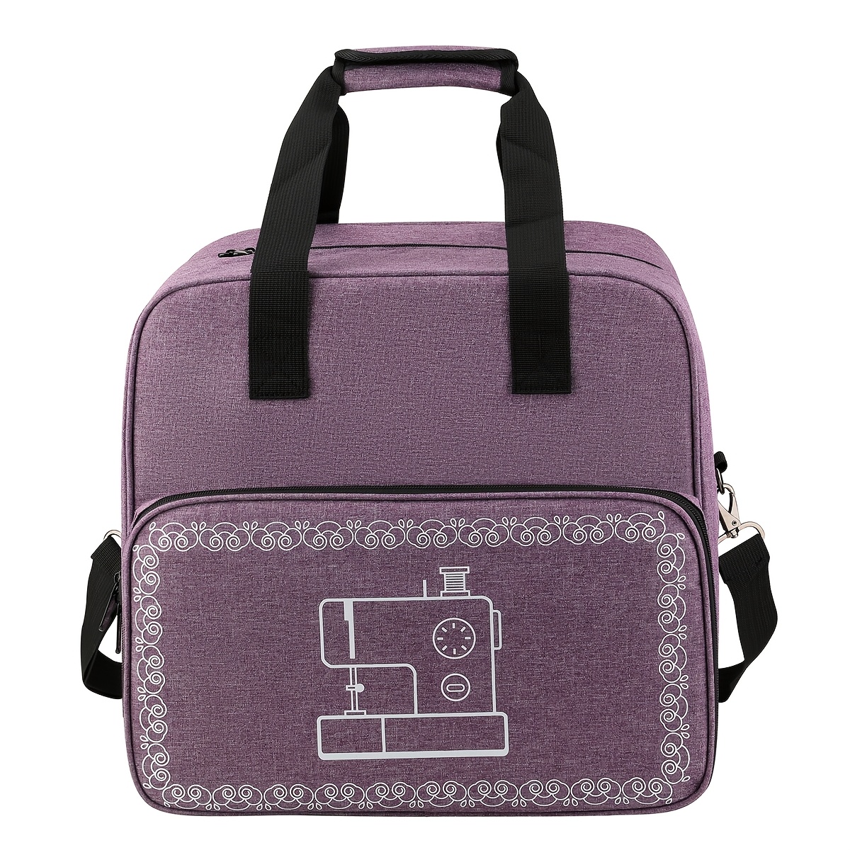 TEMU Bolso de tela Oxford 600D de gran capacidad, bolsa de almacenamiento multifuncional para máquina de coser pequeña, a prueba de polvo, resistente