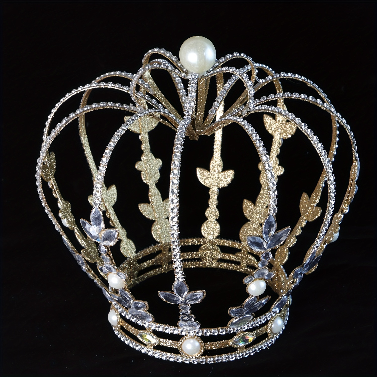 Image of Festive, Luxurious Golden Metal Christmas Tree Topper With Pearls - Ideal For Holiday Parties, Fireplace ,halloween