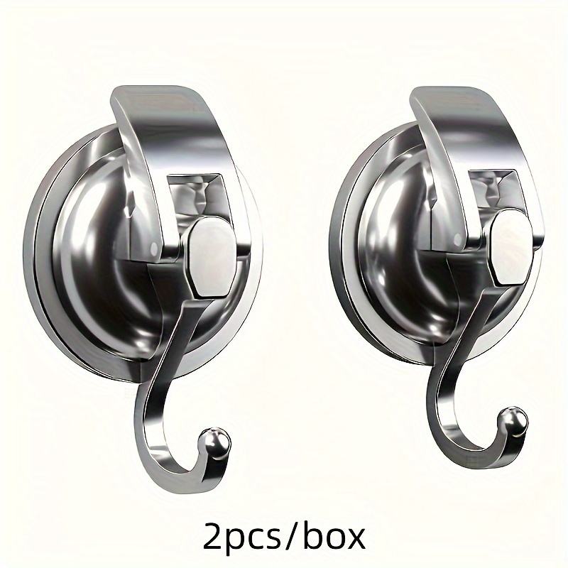 TEMU 2/4pcs Suction Cup Hooks, Strong And Temperature-resistant, Reusable, For Drilling, Vacuum Suction Hooks, Glass Wall Suction Hooks, Traceless