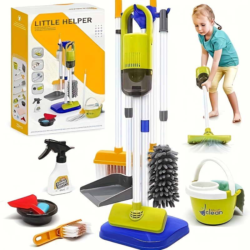 Children's Simulated Cleaning Tool Cart Pretend Play Set