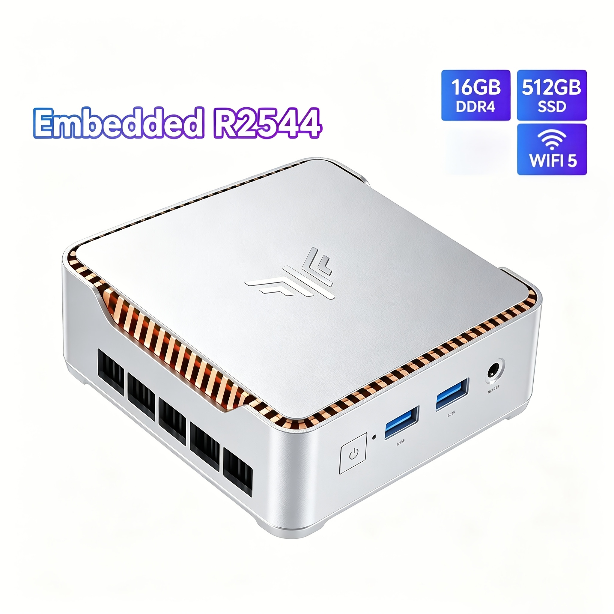 Mini Pc Embedded R2544 ( R5 3500u/r3 4300u//i3 10110u, Up To 3.7ghz), Mini Computer 16gb Ddr4 512gb Ssd, Small Desktop Pc Dual 4k, Ethernet, Business, Office, Home