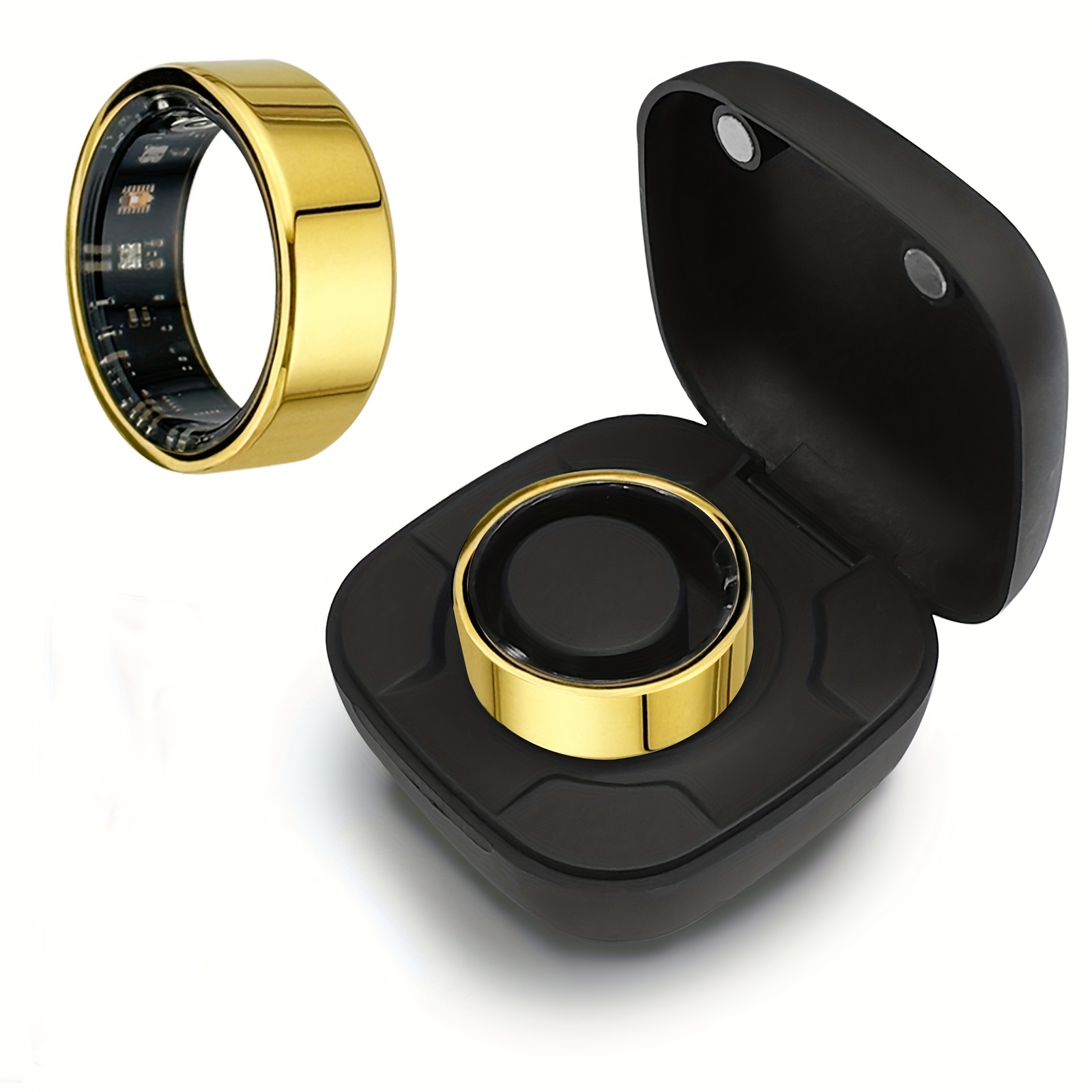 Smart Ring mit Ladekasten -   Gesundheitsüberwachung, Schrittzähler, Entfernung, Übung & Fitness, Schlaf, Lange Akkulaufzeit, Aktivitätsmonitor - Ideales Geschenk für Thanksgiving/Valentinstag/Weihnachten/Neujahr