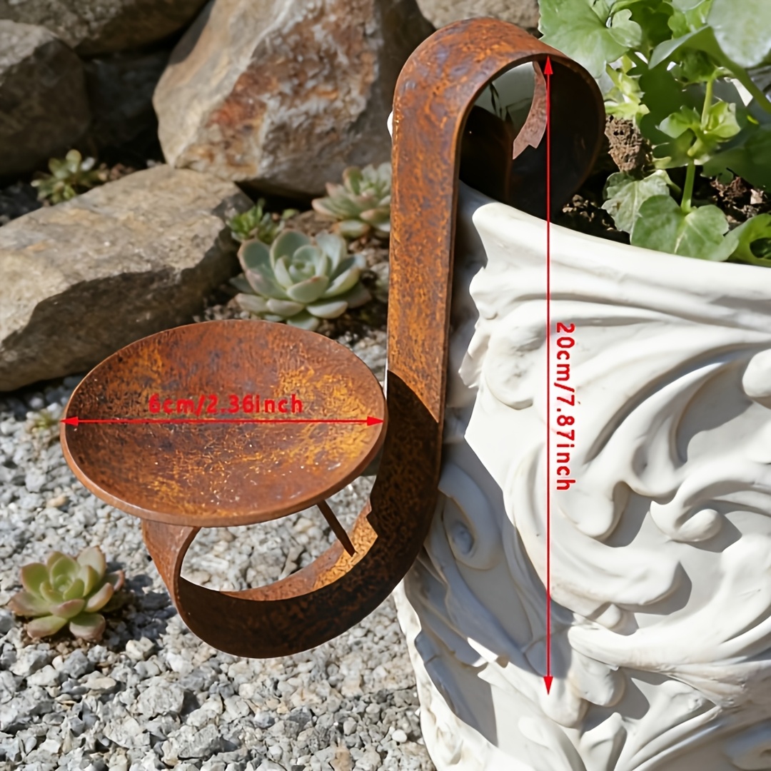 TEMU Rusty Hanging Iron Candlestick, Flower Pot Ornament, Vintage Distressed Iron, Easy Hanging Flower Pot, A Touch Of To Flower Pots