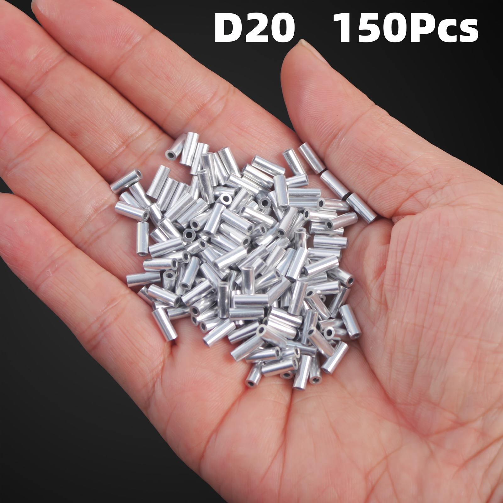 TEMU 150pcs Lure Aluminum Tube Sleeves, Multi-model Sea Fishing Scale Swivels, Spacer Beads, Cylindrical Aluminum Wire Clips, Fishing Rig Accessories