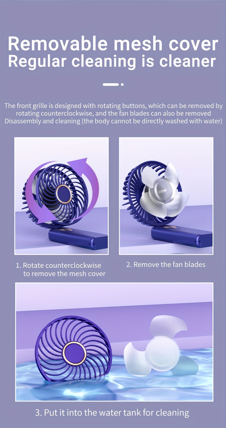 1pc handheld convenient fan silent 5 speed wind with turbo tilt fan blade 90 folding design fan usb rechargeable battery fan with large capacity and   small folding electric fan for travel outdoor and office use mini handheld fan details 6