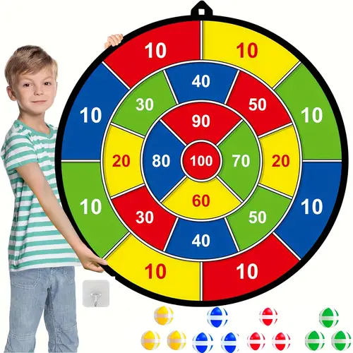 29 large double sided board for kids with sticky balls numbered 10 100 indoor outdoor educational sports toy for boys girls birthday party game motor skills development indoor play plastic