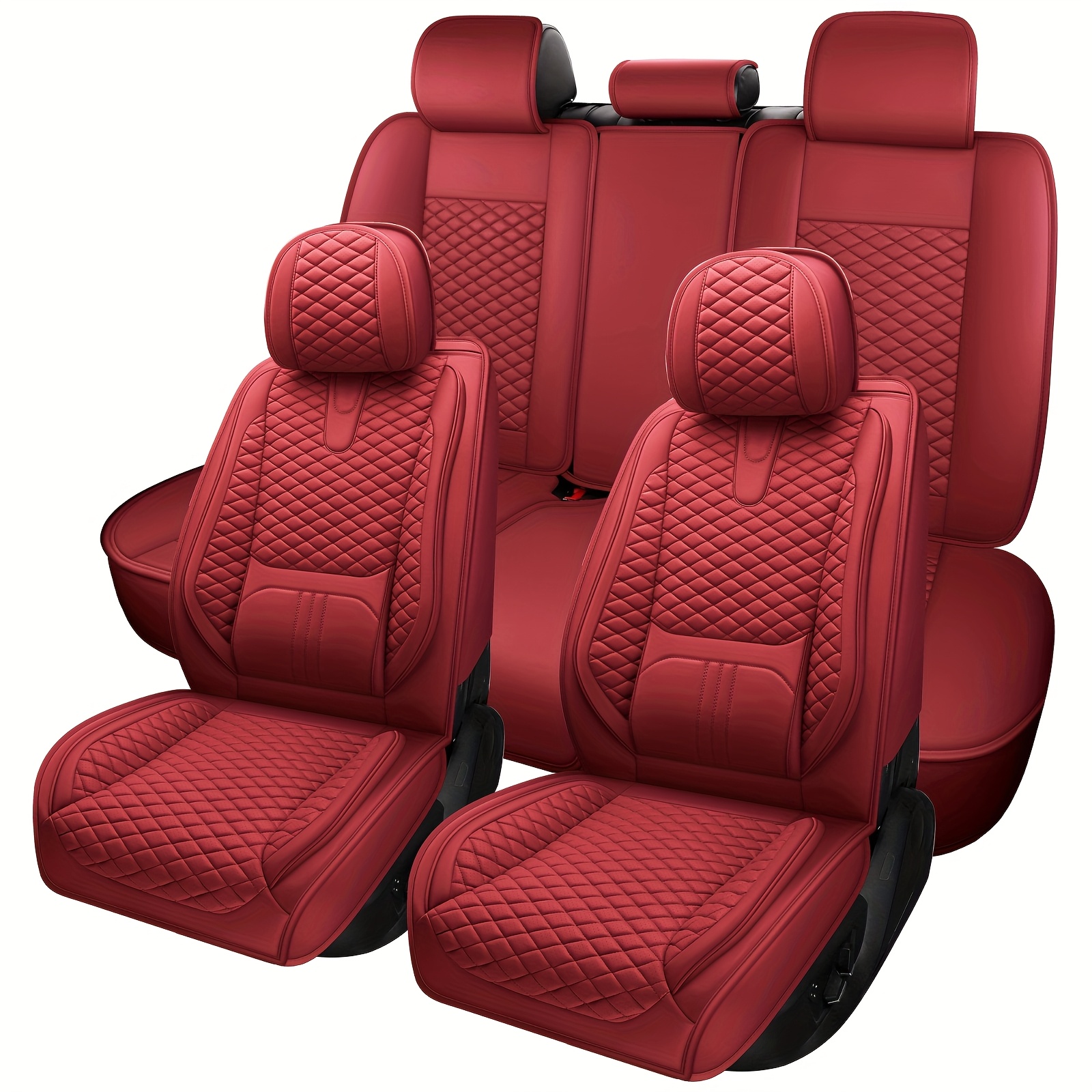 CAR PASS 3D Foam Leather Car Seat Covers Two Front Seats Only, Air - Main Image